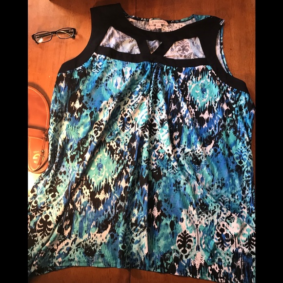 Roaman's Tops - Cute lattice necked sleeveless tunic